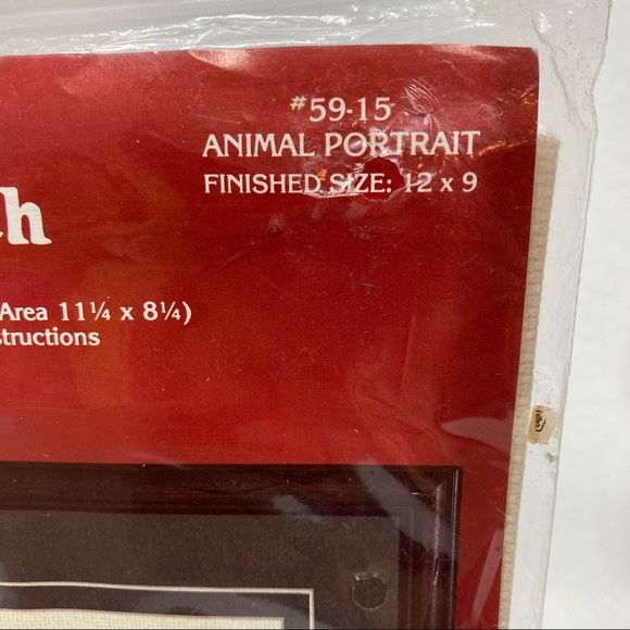 Vintage Janlynn Counted Cross Stitch Kit "Animal Portrait"  12" x 9" New/Sealed - Picture 6 of 8